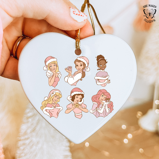 Pastel Christmas Princesses - Ornament Decal