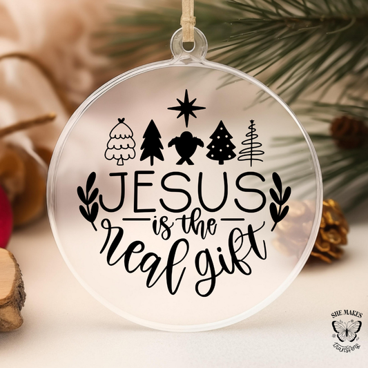 Jesus Is The Real Gift - Ornament Decal