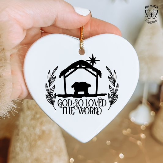 God So Loved The World - Ornament Decal