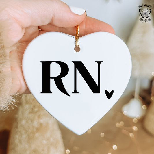 RN and Heart - Ornament Decal