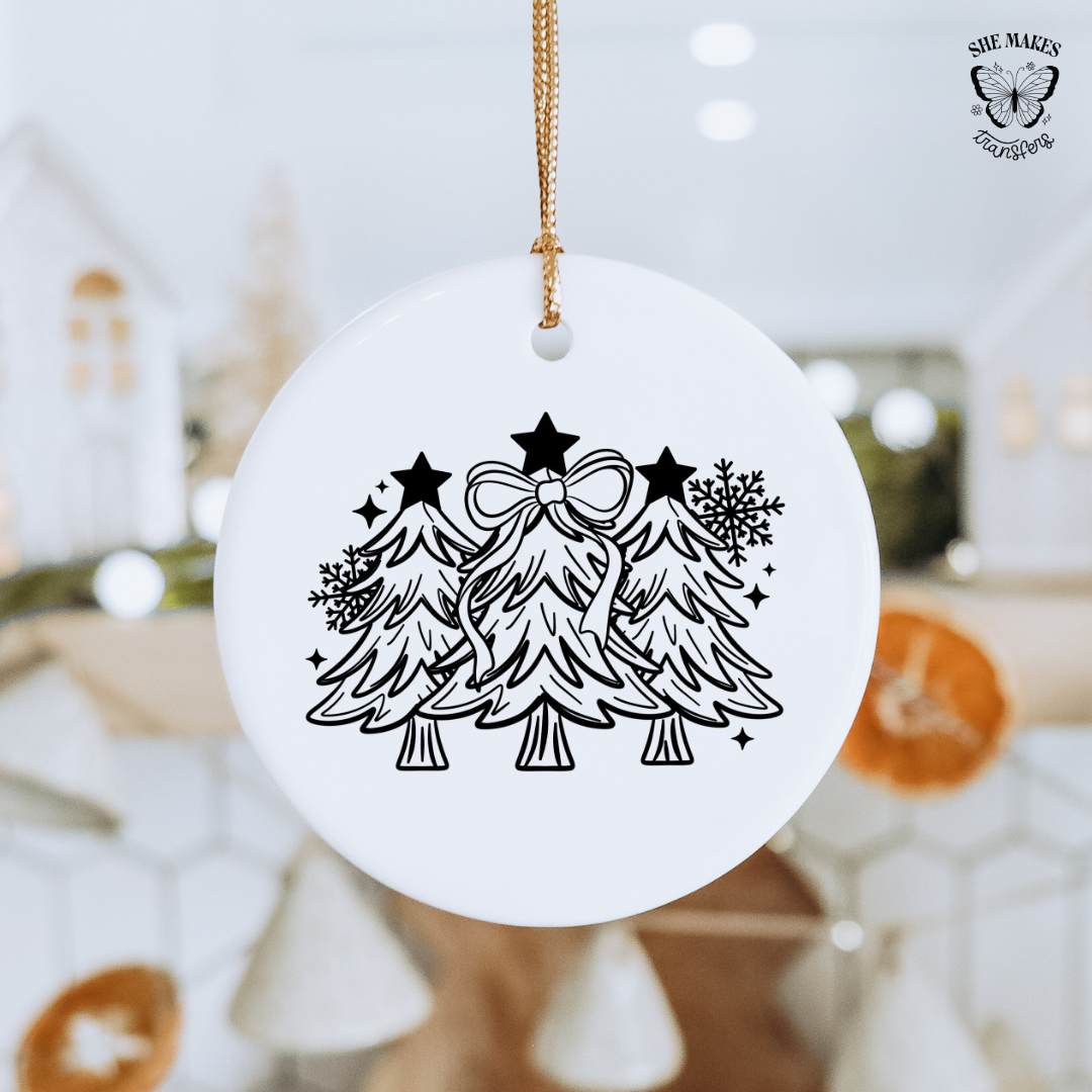 Christmas Trees With Star - Ornament Decal