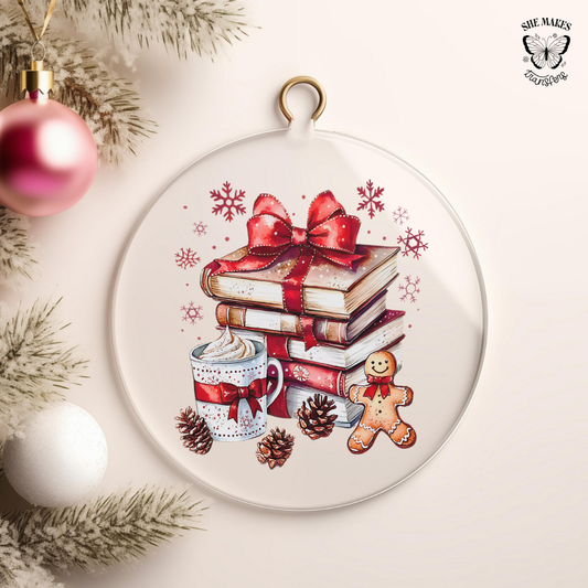 Hot Cocoa & Good Reads - Ornament Decal