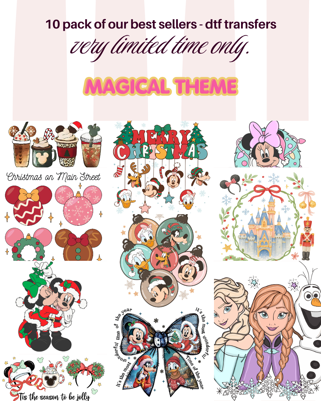 10 Pack of DTF Transfers - MAGICAL THEME