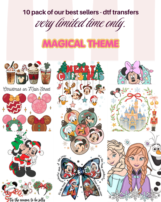 10 Pack of DTF Transfers - MAGICAL THEME