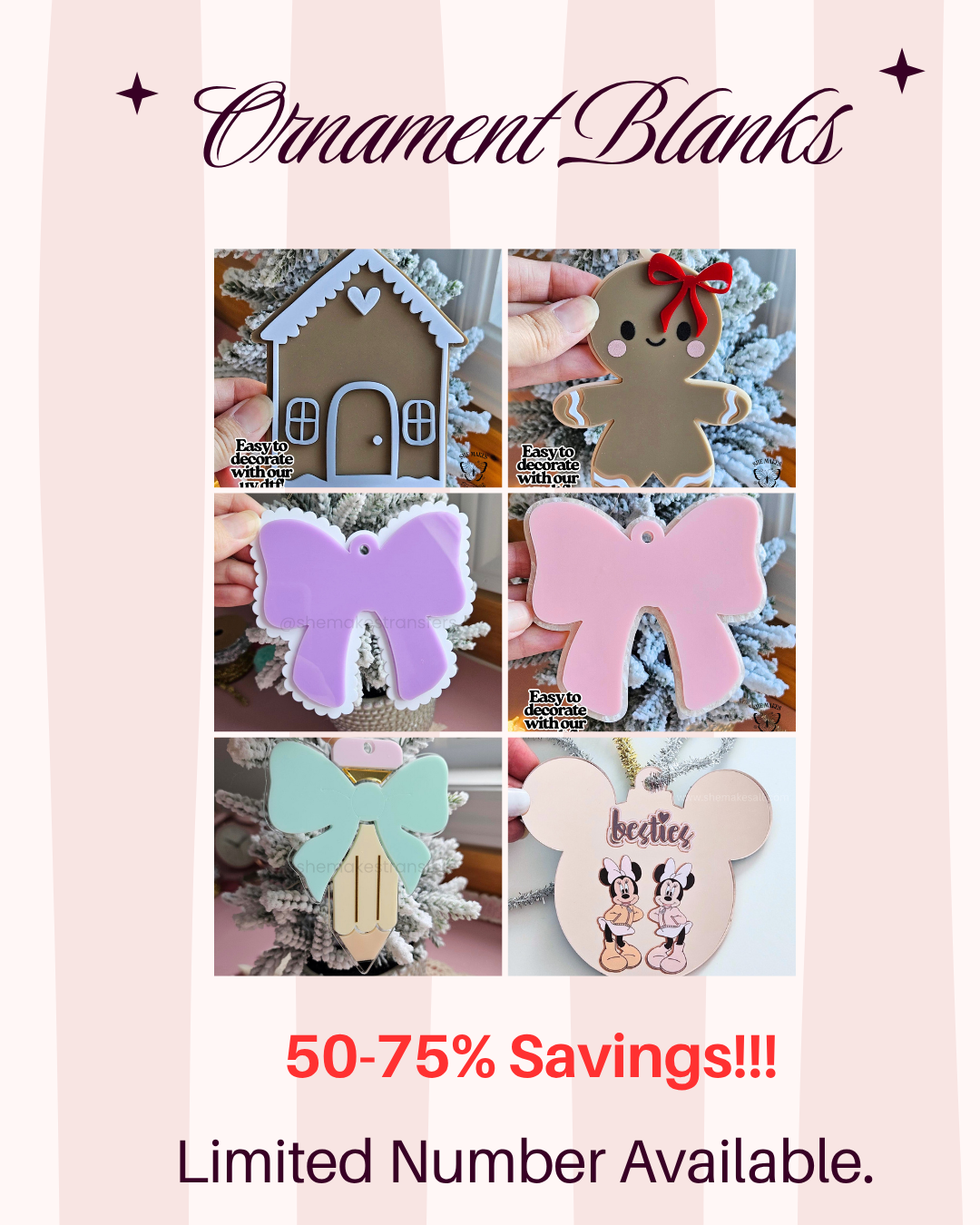 10 Ornament Blanks - PREMIUM Pack (Mystery)