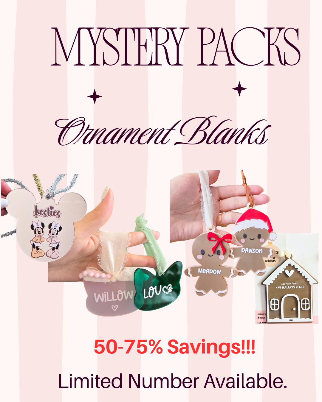 10 Ornament Blanks - PREMIUM Pack (Mystery)
