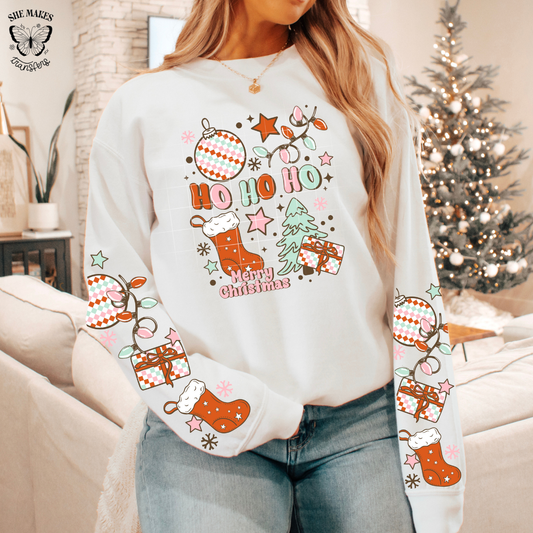 Pastel Ho Ho Ho Lights- with sleeves