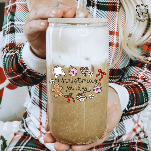 Girly Holiday Icons - cup decal