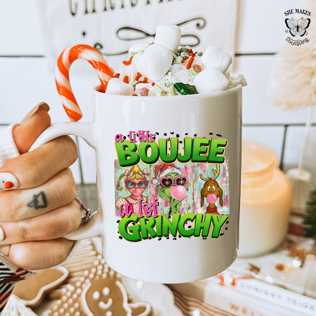 A Little Boujee A Lot Grinchy - cup decal