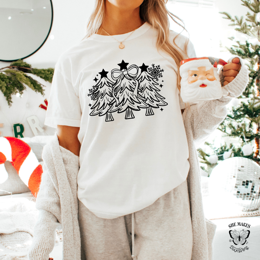 Minimalist Christmas Trees - Black Design