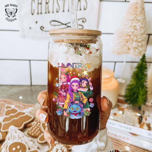 Holiday Glitter Girl Squad - cup decal