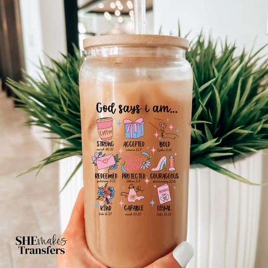 God says I am Mother’s Day cup decal