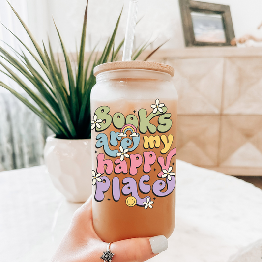 Books are my happy place cup decal