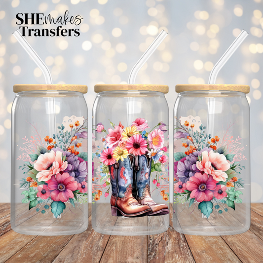 Cowboy Boot Florals Cup Wrap