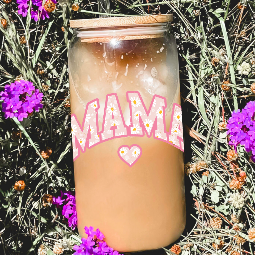 Mama with Daisies cup decal