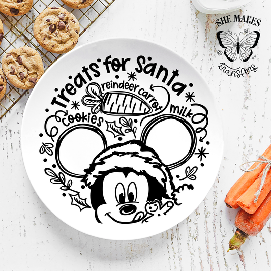 Mouse Treats for Santa in Black - Santa Tray Decal
