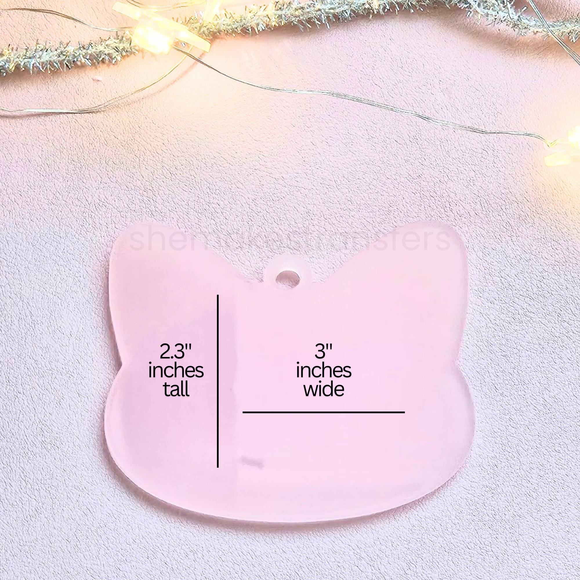 Cat Ears Ornament Blank - GREEN