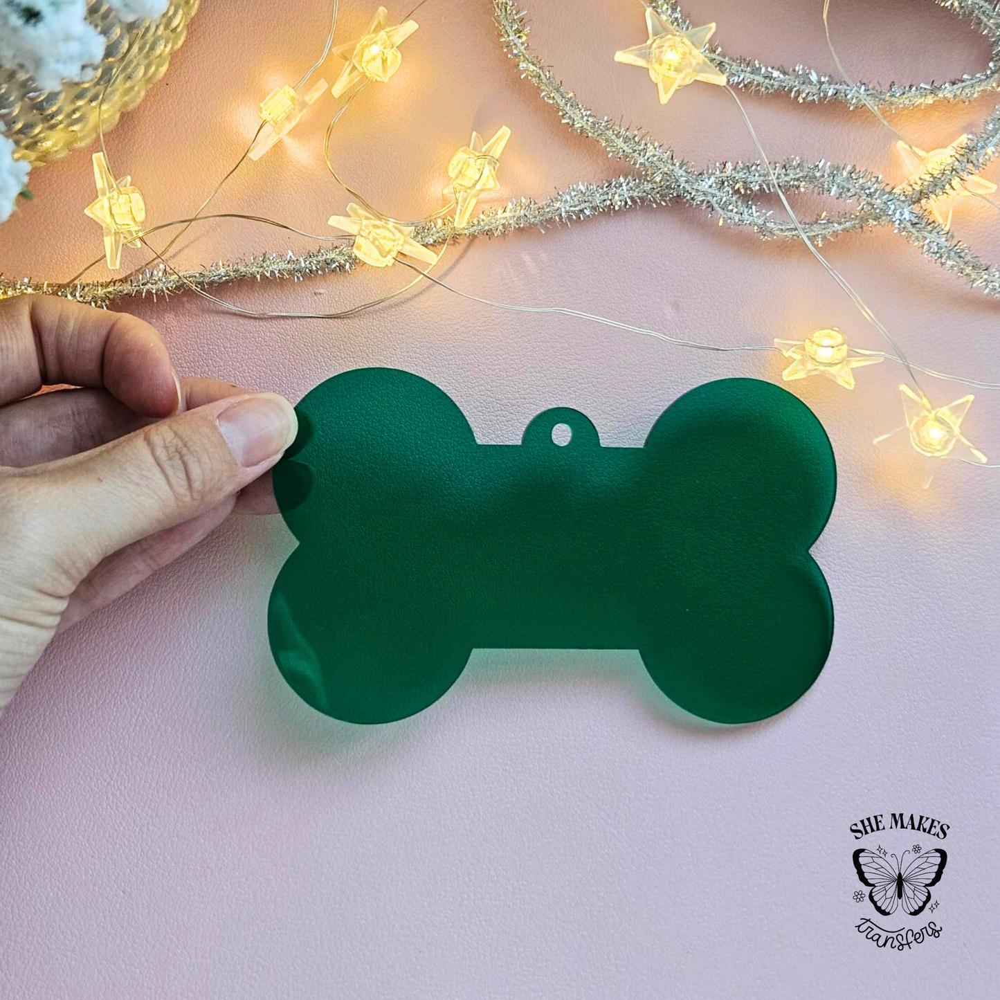 Dog Bone Ornament Blank - GREEN