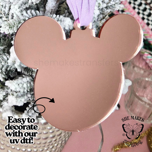 Mouse Ornament Blank - ROSE GOLD