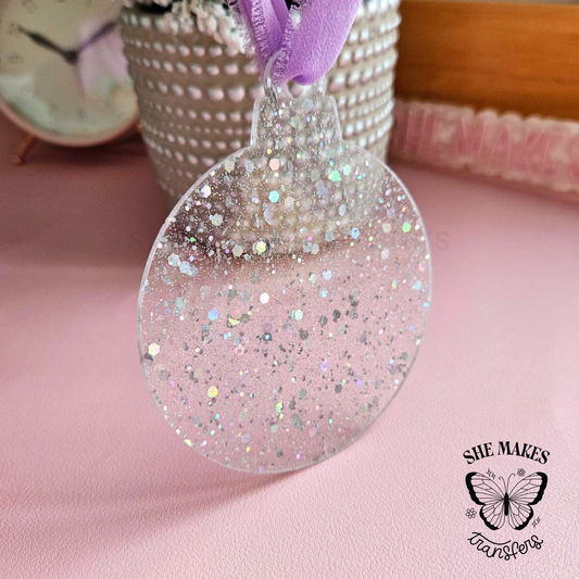 Glitter Round Ornament Blank