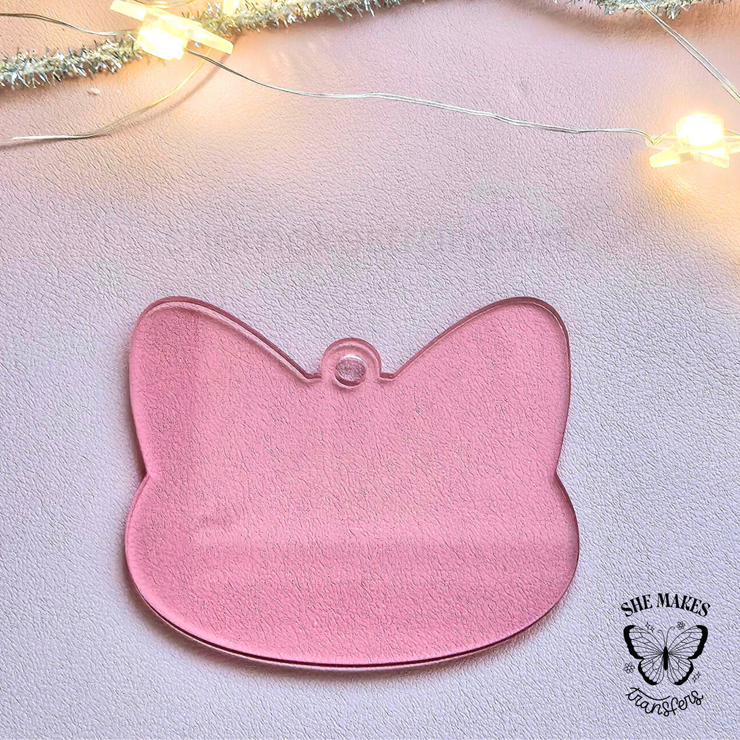 Cat Ears Ornament Blank - RED