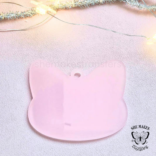 Cat Ears Ornament Blank - PINK