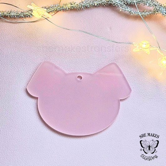 Dog Ears Ornament Blank - PINK