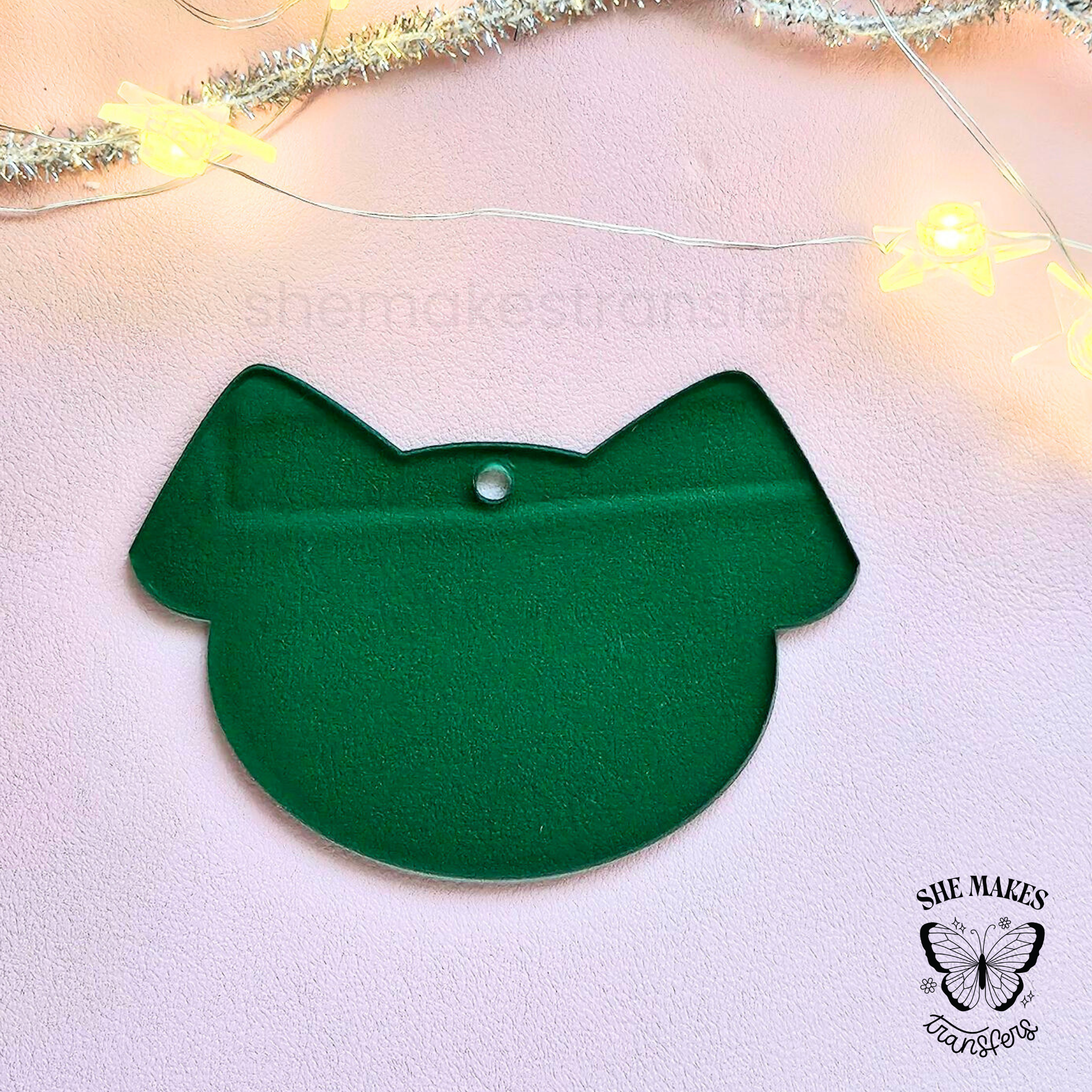 Dog Ears Ornament Blank - GREEN
