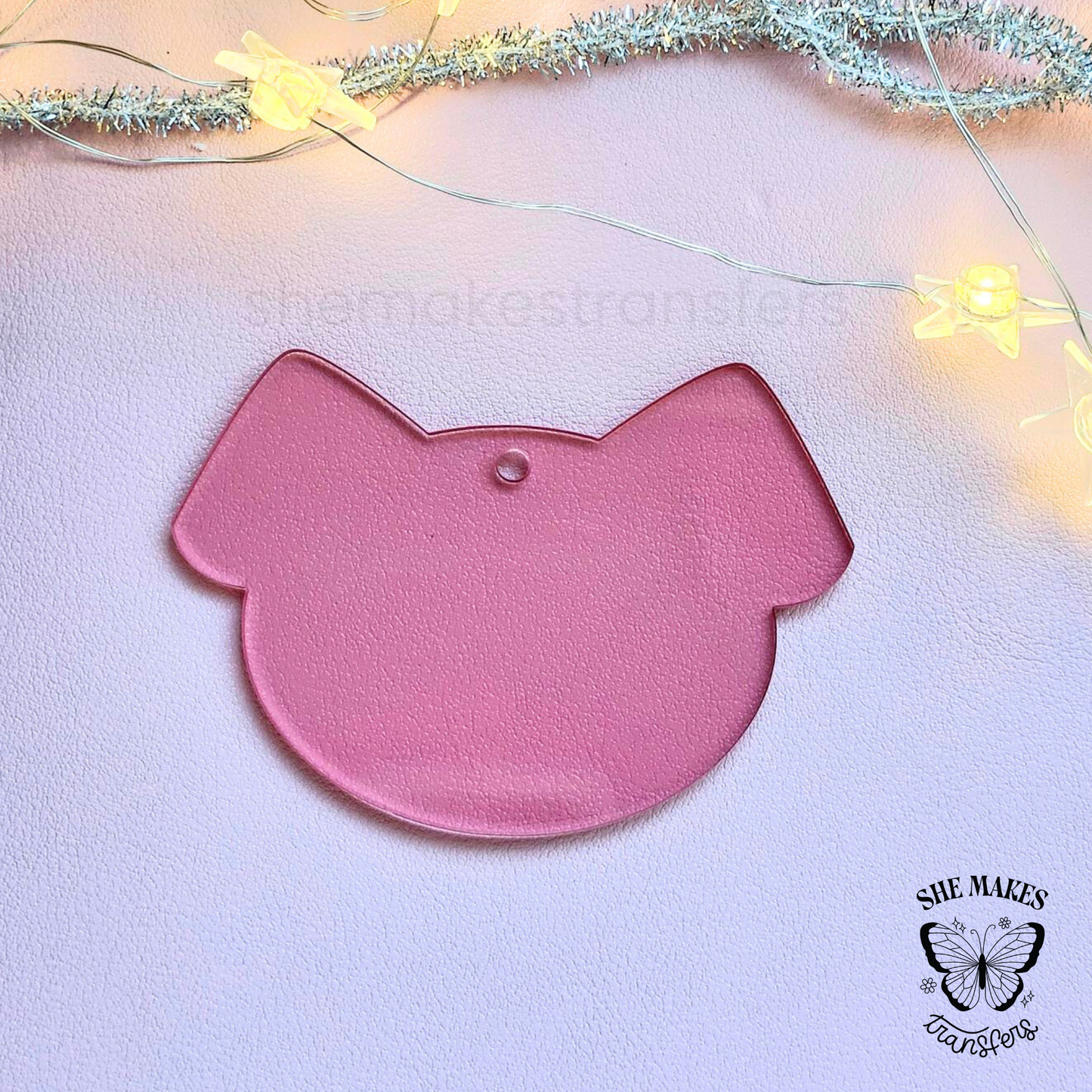 Dog Ears Ornament Blank - RED