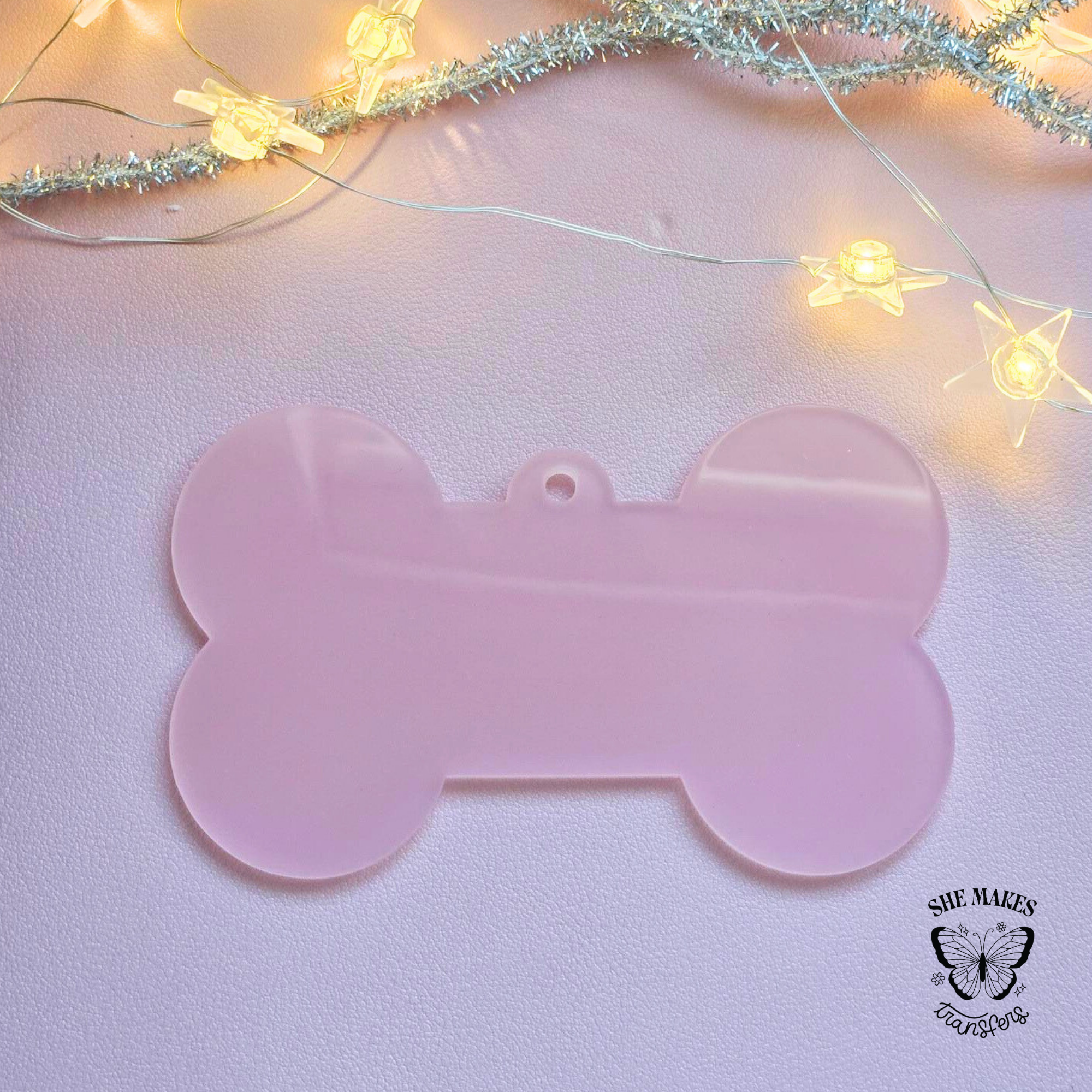 Dog Bone Ornament Blank - PINK
