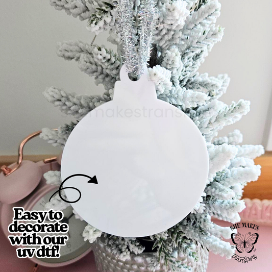 White Round Ornament Blank