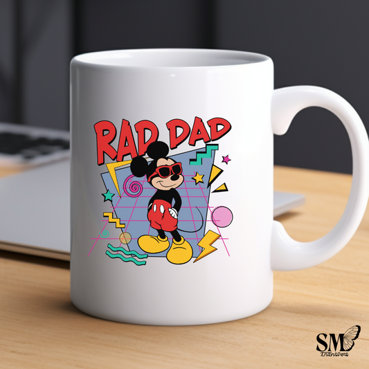 Retro Rad Dad Boy Mouse- Cup Decal