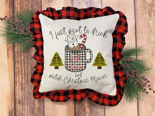 Red Plaid Trim Pillow Cases
