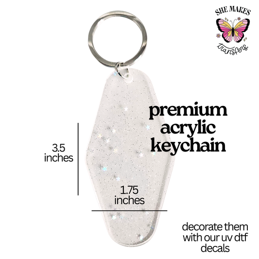 Glitter & Stars - Key Chain Blank