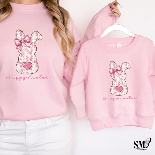 Pink Floral Easter Bunny