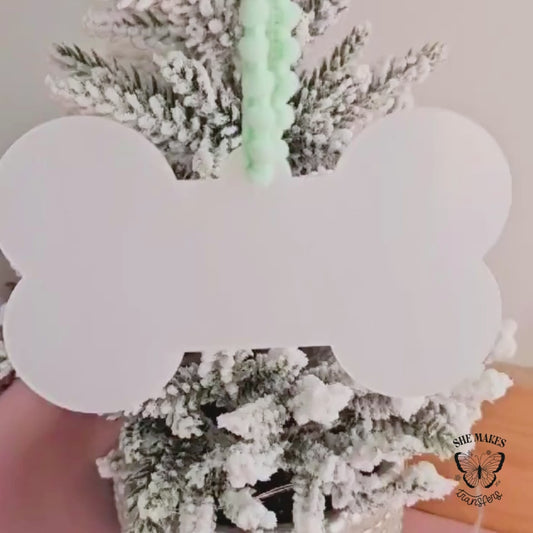 Dog Bone Ornament Blank - WHITE