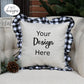 White/Black Plaid Trim Pillow Cases