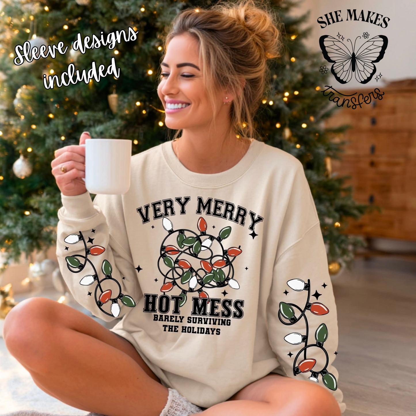 Very Merry Hot Mess - Black Version with sleeves