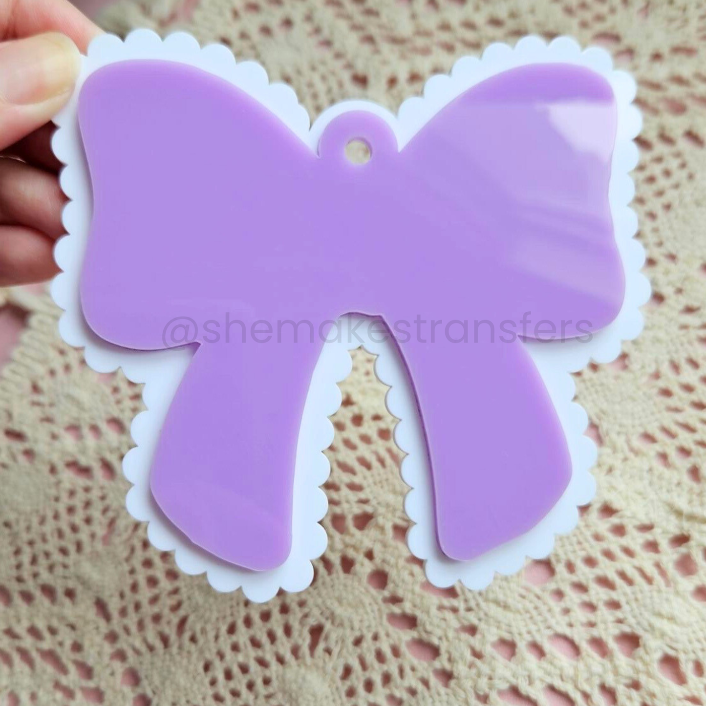 Purple Bow Ornament Blank
