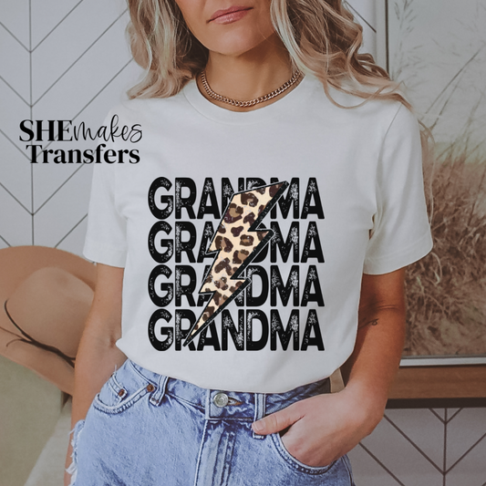 Grandma with leopard print